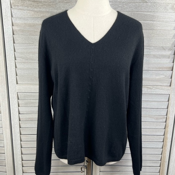 Apt. 9 Sweaters - APT 9 100% Cashmere V Neck Sweater Black-XL